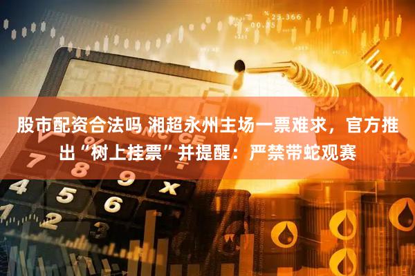 股市配资合法吗 湘超永州主场一票难求，官方推出“树上挂票”并提醒：严禁带蛇观赛
