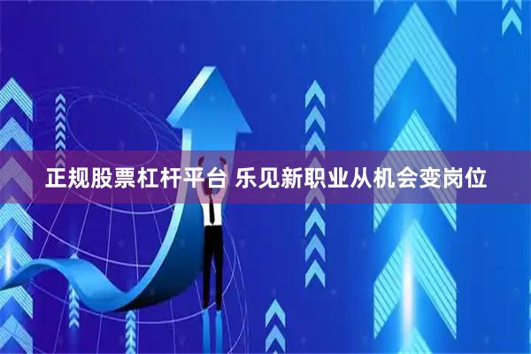 正规股票杠杆平台 乐见新职业从机会变岗位