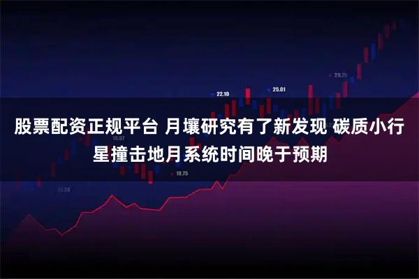 股票配资正规平台 月壤研究有了新发现 碳质小行星撞击地月系统时间晚于预期