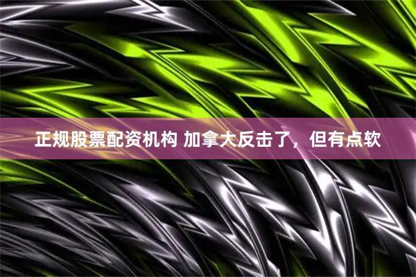 正规股票配资机构 加拿大反击了，但有点软